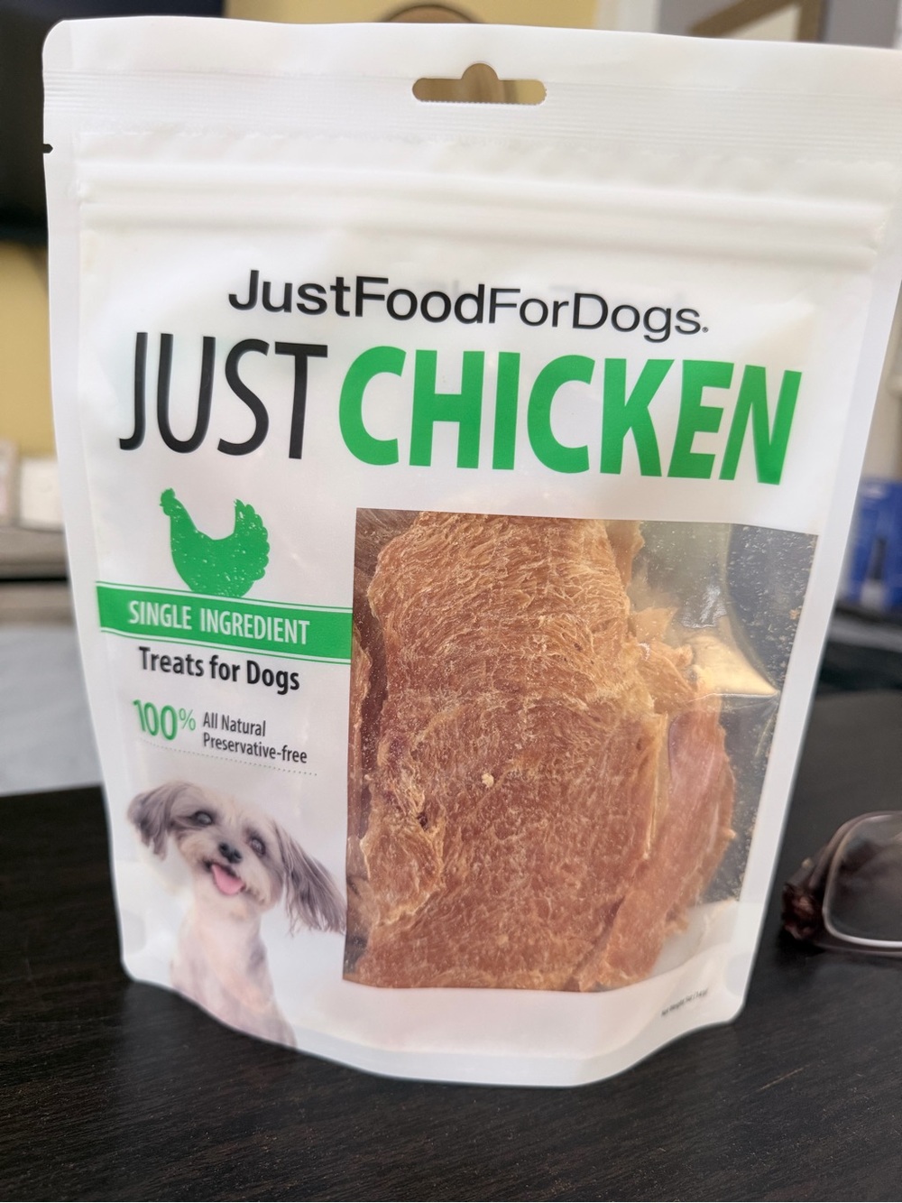 Just Chicken Dog Treats - White & Green Packaging